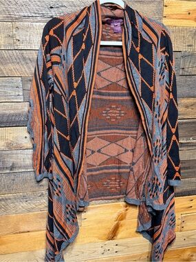 Sweet Sinammon Large Aztec Print Long Sleeve Cardigan Sweater Shawl Wrap